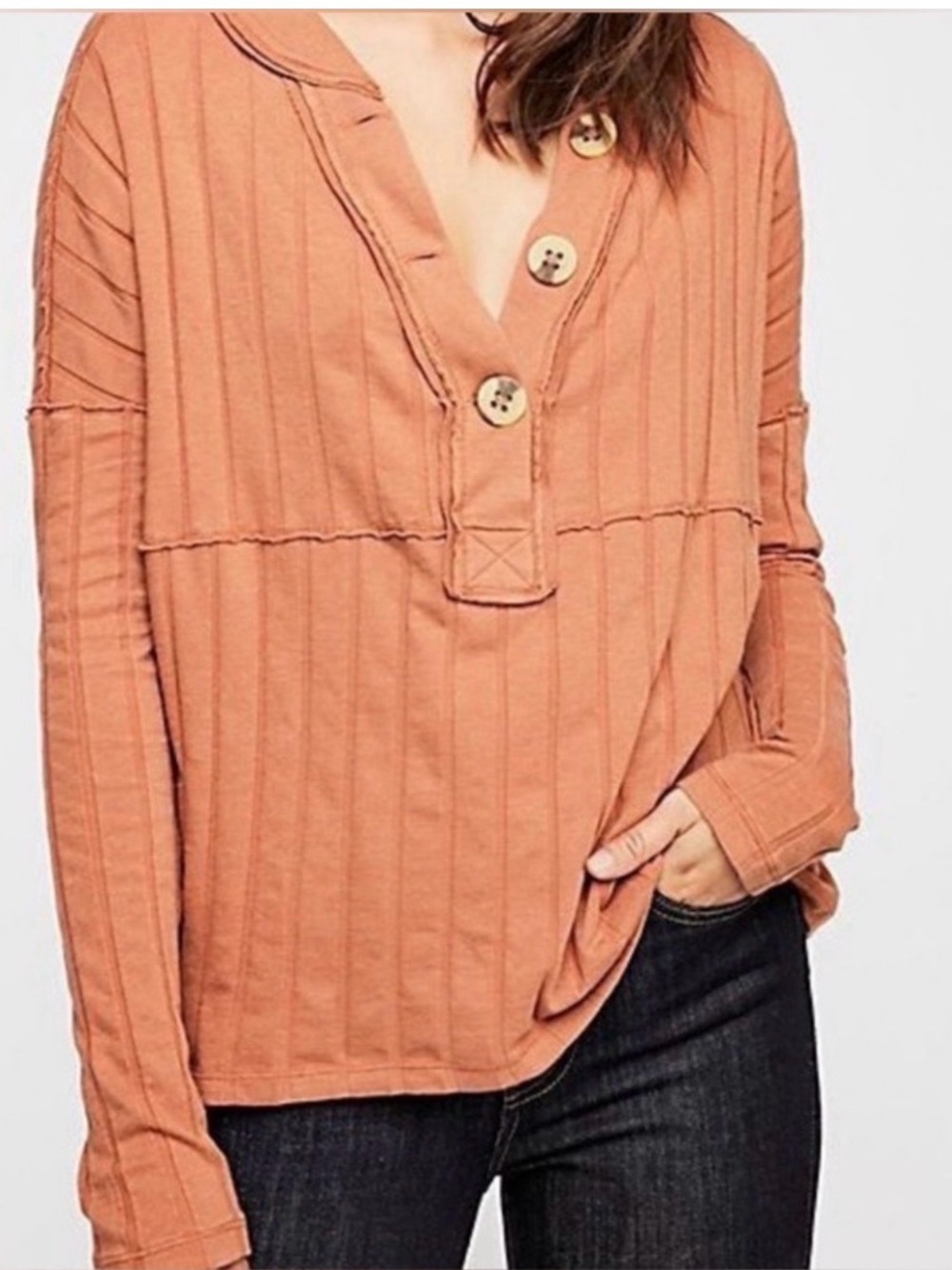Free People We The Free XS In The Mix Henley Top
